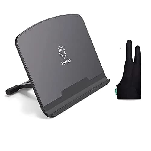 Parblo PR 100 Universal Tablet Stand with Drawing Glove, 1.74 lb (790g) | Adjustable 10-16 inch for Drawing Tablets, Laptops, Monitors thumbnail 1