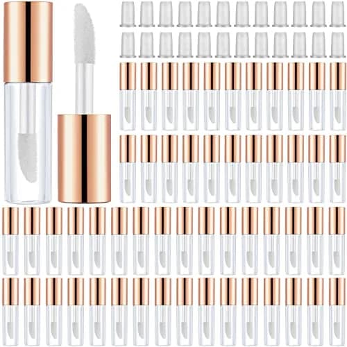 Patelai Clear Mini Lip Gloss Tubes 1.2ml (100-Pack, Rose Gold) | DIY Cosmetic Containers for Travel thumbnail 1