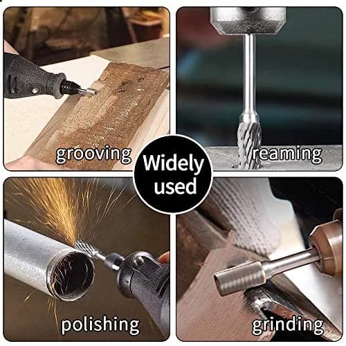 FOTYBEI Tungsten Carbide Rotary Burr Set 10PCS | Double Cut Carving Bits for Wood & Metal (45-50mm) thumbnail 2