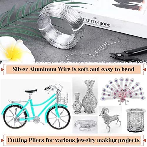 Cruzix 18 Gauge Aluminum Craft Wire 328 FT (100 m) | Bendable Silver Metal Wire for Jewelry Making & Sculpting thumbnail 6