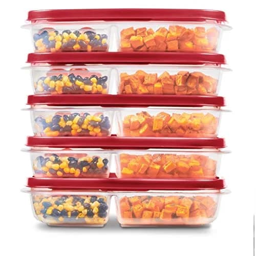 Rubbermaid EasyFindLids Meal Prep Containers 5.1 Cup Red | Modular, Stackable & Microwave Safe thumbnail 1