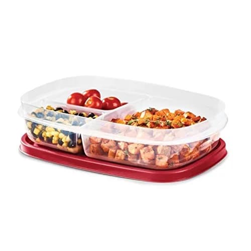 Rubbermaid EasyFindLids Meal Prep Containers 5.1 Cup Red | Modular, Stackable & Microwave Safe thumbnail 3