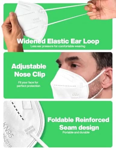 Boncare KN95 Face Mask 30 PCs | 5-Layer Breathable Comfort for Men & Women (White) thumbnail 4