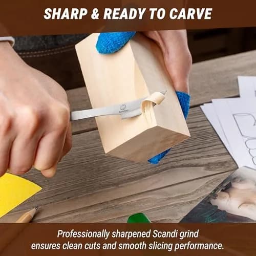 BeaverCraft Wood Carving Knife C17P - Sloyd Chip Carving Knife Carbon Steel for Beginners & Pros thumbnail 6