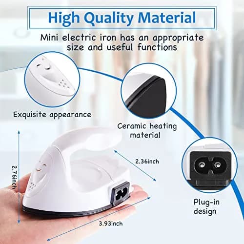 Honoson White Heat Pres | Mini Craft Iron with Charging Base, 10x6x7cm, Portable DIY Tool thumbnail 2