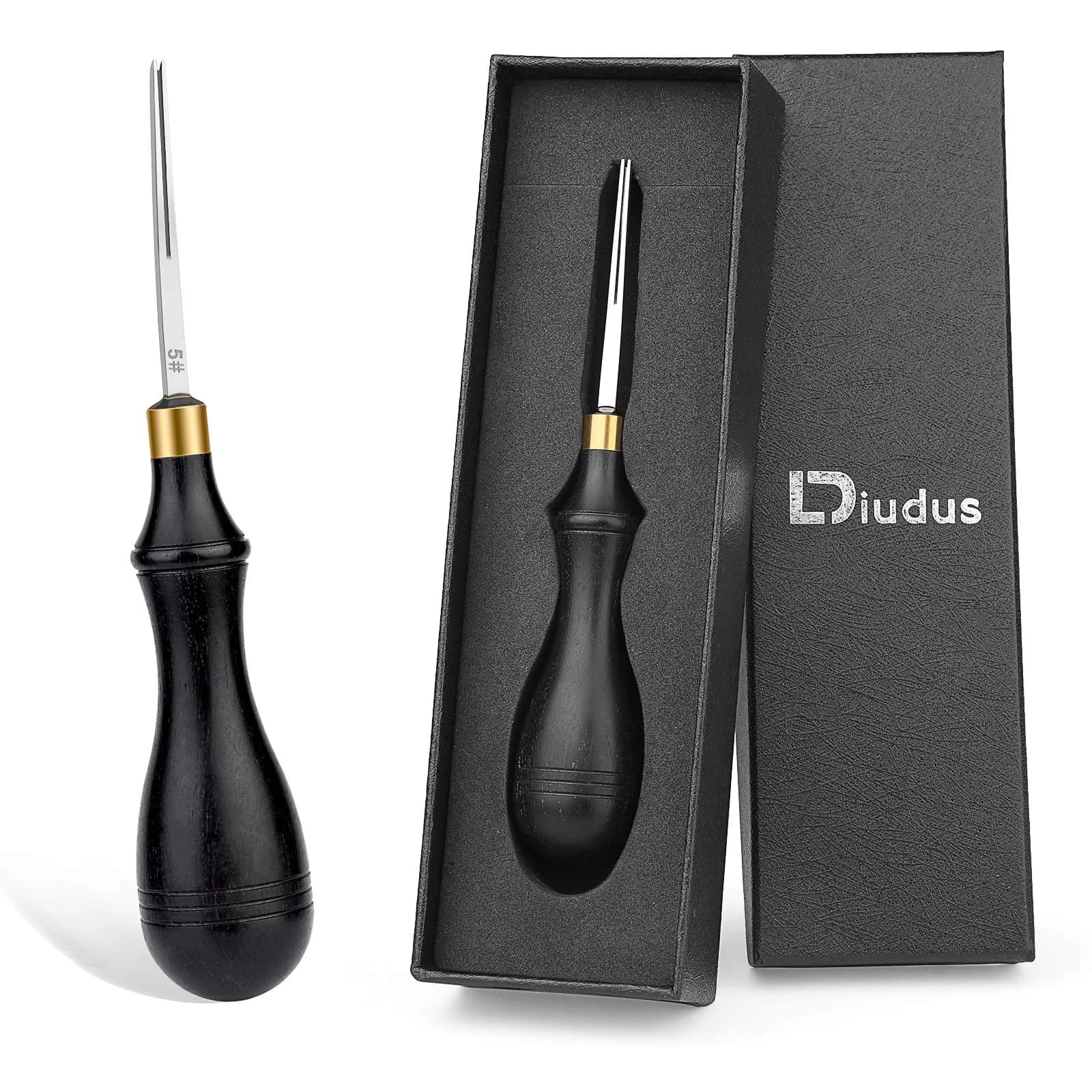 DIUDUS Leather Edge Beveler Tool 0.6mm | Professional Leathercraft Beveler for Edging & Skiving — 0.6mm / 5#