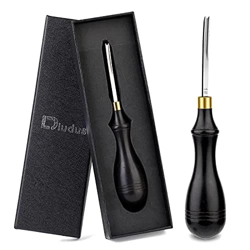 DIUDUS Leather Edge Beveler 2.25mm (1#) with Wood Handle | Essential Leather Crafting Tool for Smooth Edges thumbnail 1