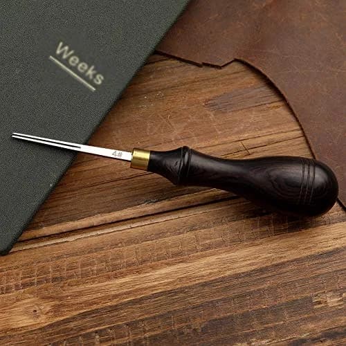 DIUDUS Leather Edge Beveler Tool 0.7mm (4#) with Wood Handle | Professional Grade Leather Skiving Tool thumbnail 4