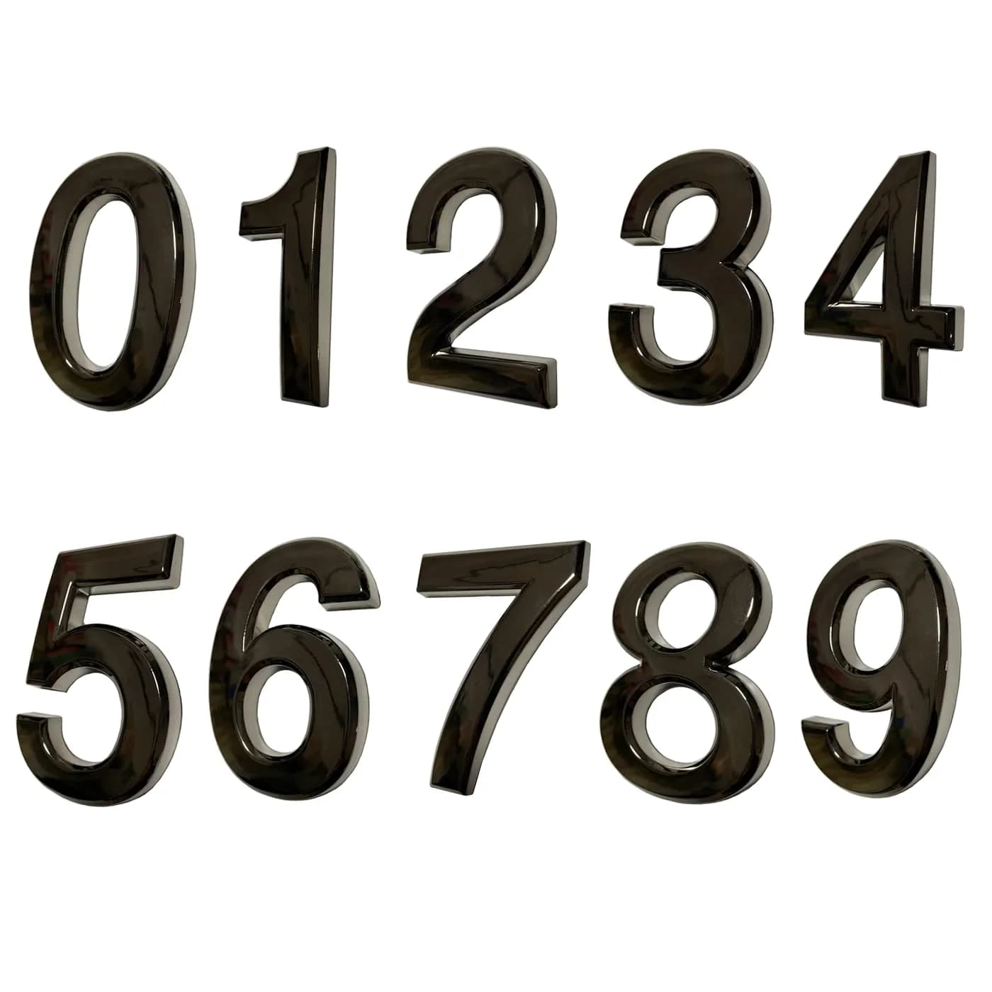 HopeWan Mailbox Numbers for Outside, Door Number Stickers, Bronze, 2.75" High | 3D Raised Style, Pack of 10 — Dark