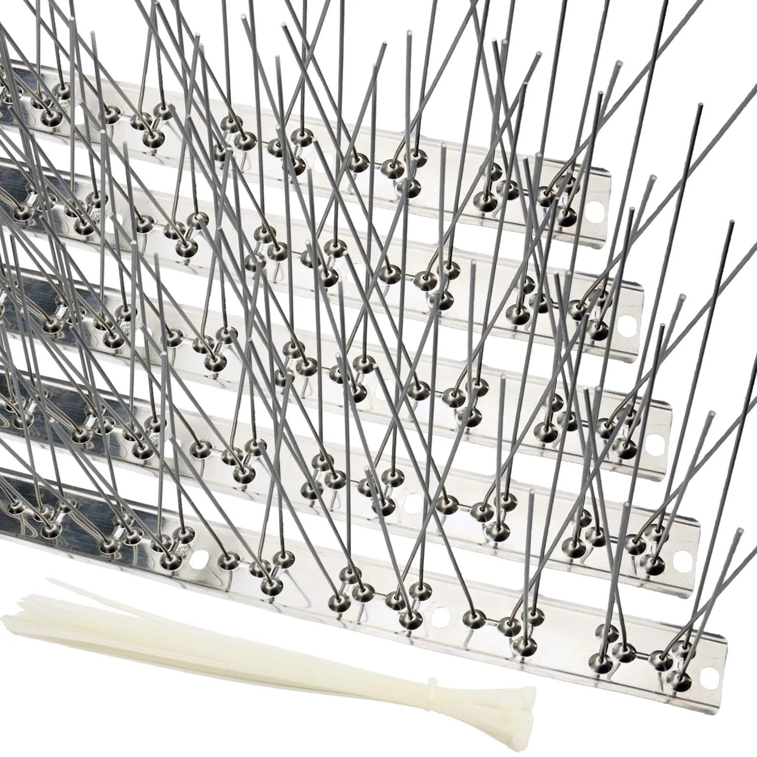 aushucu Stainless Steel Bird Spikes 3.35m (11 Feet) | 10-Piece Set for Roofs & Fences - main product image
