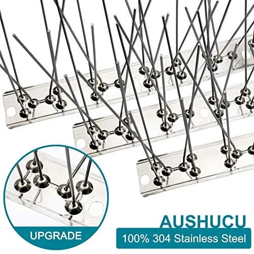 aushucu Stainless Steel Bird Spikes 3.35m (11 Feet) | 10-Piece Set for Roofs & Fences thumbnail 2