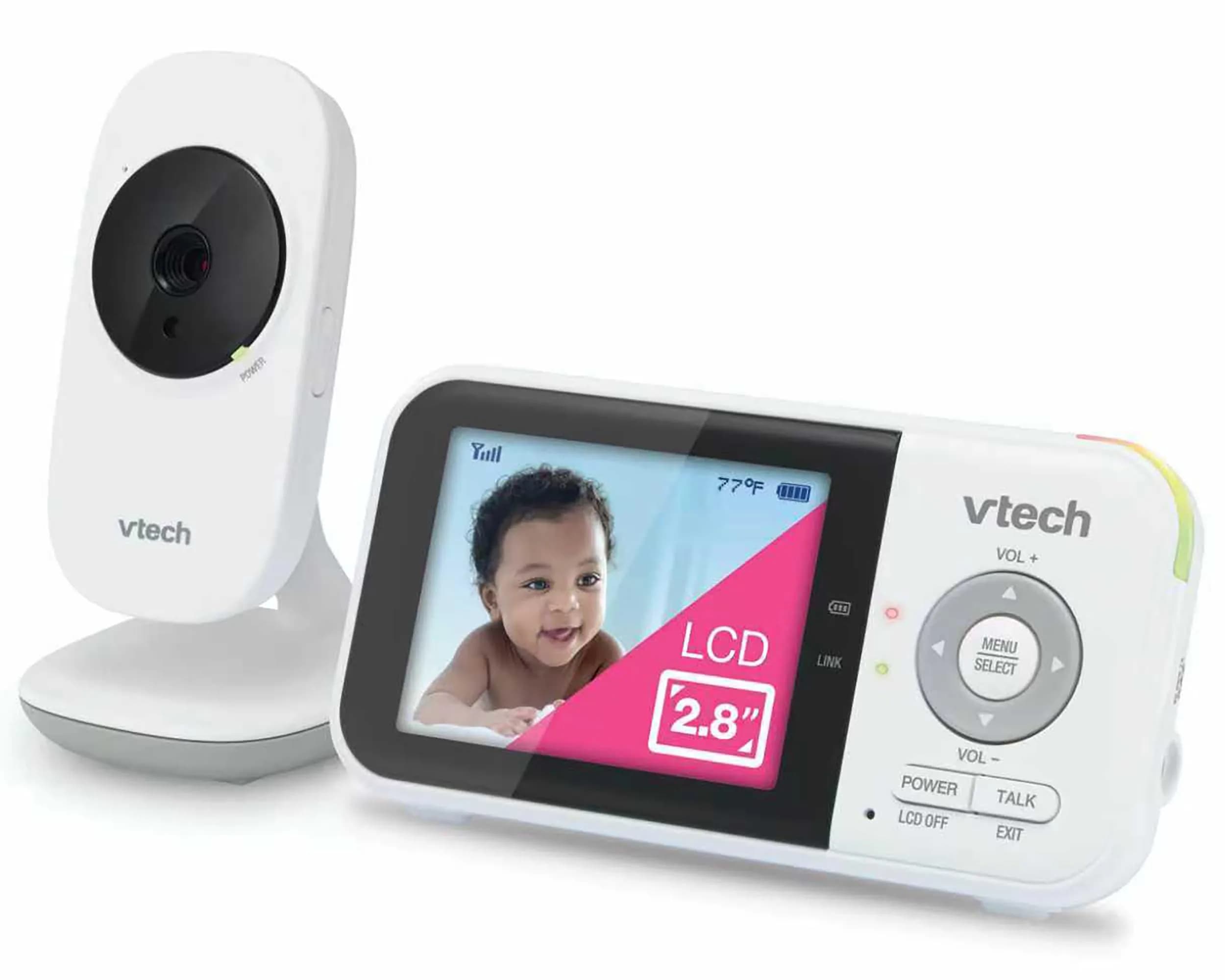 VTech VM819 Baby Monitor with 2.8-Inch LCD Screen | No WiFi, 1000ft Range, Night Vision, Two-Way Talk, Temperature Sensor, Sound-Activated Screen, Lullabies - main product image