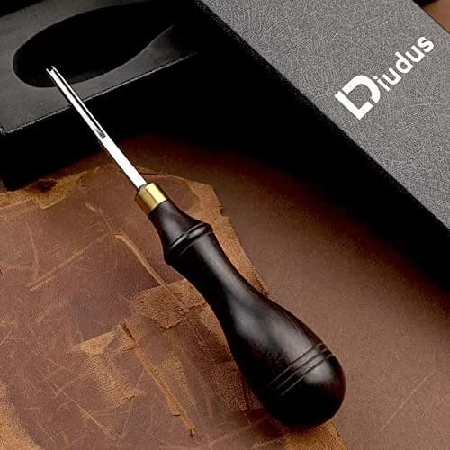 DIUDUS 1.8mm Leather Edge Beveler Tool with Wood Handle | Essential Leathercraft Tool for Smooth Edges thumbnail 4
