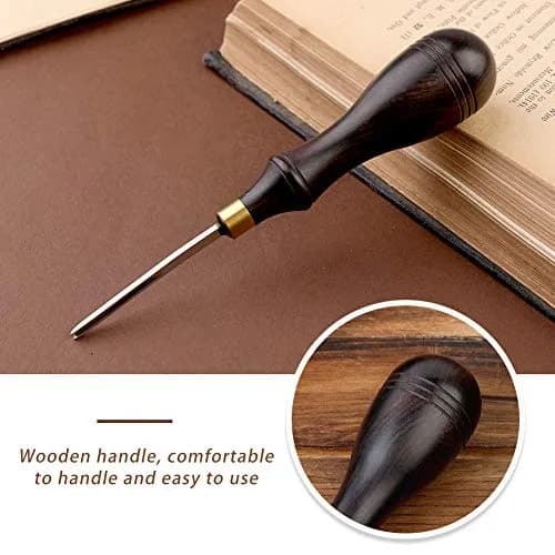 DIUDUS 1.8mm Leather Edge Beveler Tool with Wood Handle | Essential Leathercraft Tool for Smooth Edges thumbnail 7