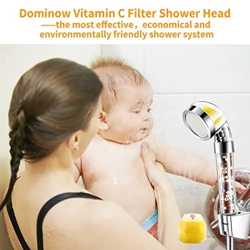 Dominow Vitamin C Shower Head with Handheld, High Pressure Filtered Showerhead (Silver | With Hose) thumbnail 7