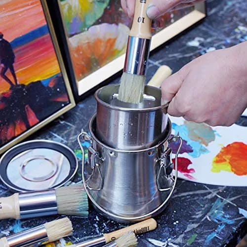 MyLifeUNIT Airtight Stainless Steel Paint Brush Cleaner 23.7 oz | Leak-proof, Durable & Portable thumbnail 5
