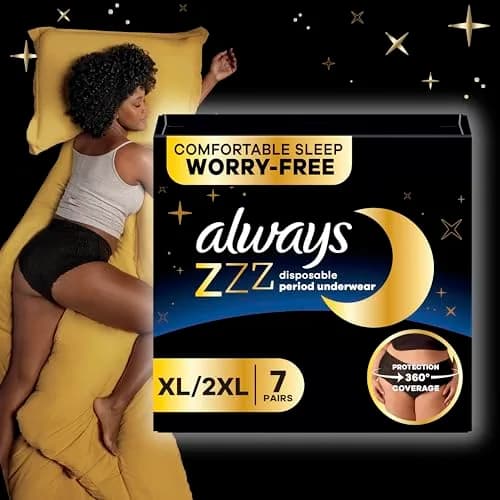 Always ZZZ Overnight Disposable Period Underwear for Women, Large, 14 Count | 360° Leak Protection thumbnail 9