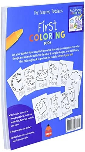 Majosta The Creative Toddler's First Coloring Book Ages 1-3: 100 Everyday Things and Animals to Color and Learn | 103 Pages thumbnail 3