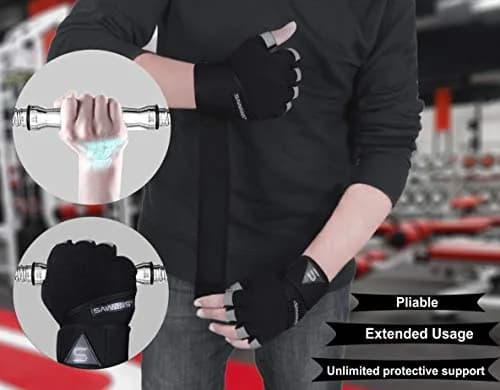 SAWANS Fitness Workout Gloves for Men Women | Breathable, Wrist Support & Padded Grip (S) thumbnail 3