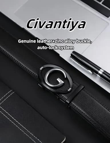 Civantiya Men's Ratchet Belt Leather Belt Adjustable for Men Gift 1 3/8-Inch | Perfect Fit & Urban Style thumbnail 4