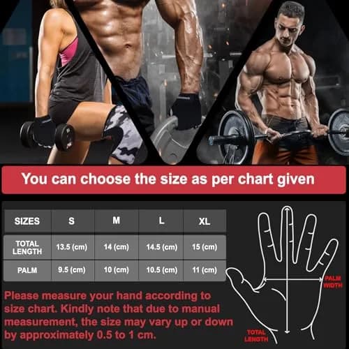SAWANS Fitness Workout Gloves for Men Women | Breathable, Wrist Support & Padded Grip (M, Short Wrist) thumbnail 5