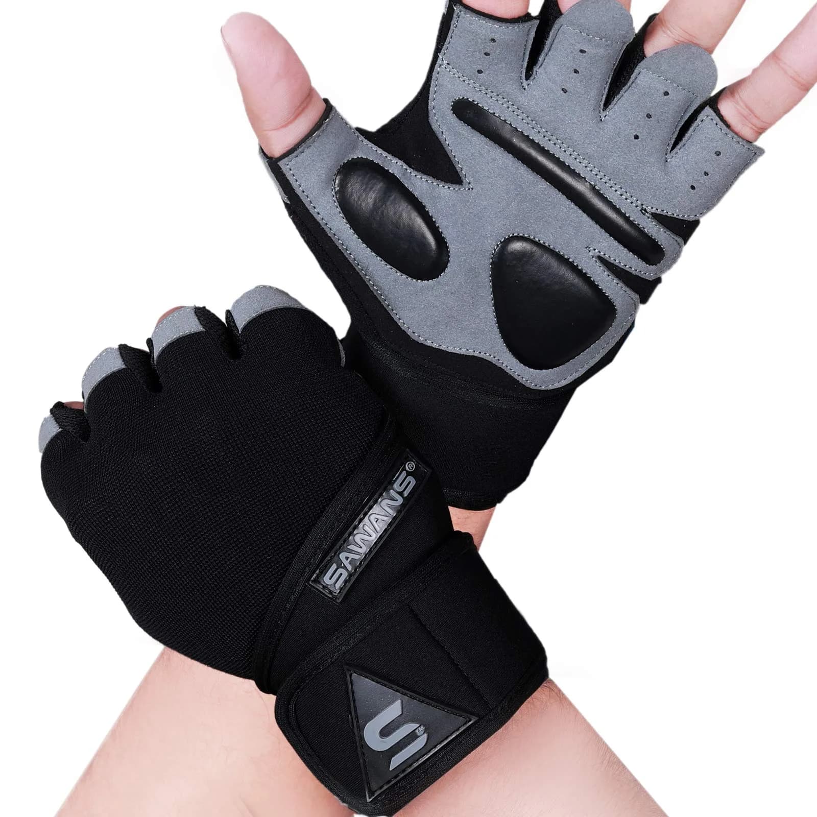 SAWANS Fitness Workout Gloves Gym Weight Lifting Gloves for Men Women Breathable Wrist Support M - main product image