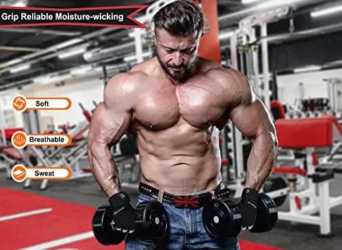 SAWANS Fitness Workout Gloves Gym Weight Lifting Gloves for Men Women Breathable Wrist Support M thumbnail 5