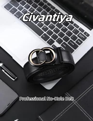 Civantiya Men's Ratchet Belt Leather Belt Adjustable for Men Gift 1 3/8 in (3.49 cm) | Perfect Fit & Urban Style thumbnail 8