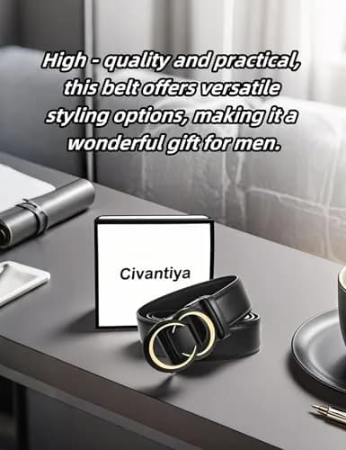 Civantiya Men's Ratchet Belt Leather Belt Adjustable for Men Gift 1 3/8 in (3.49 cm) | Perfect Fit & Urban Style thumbnail 2