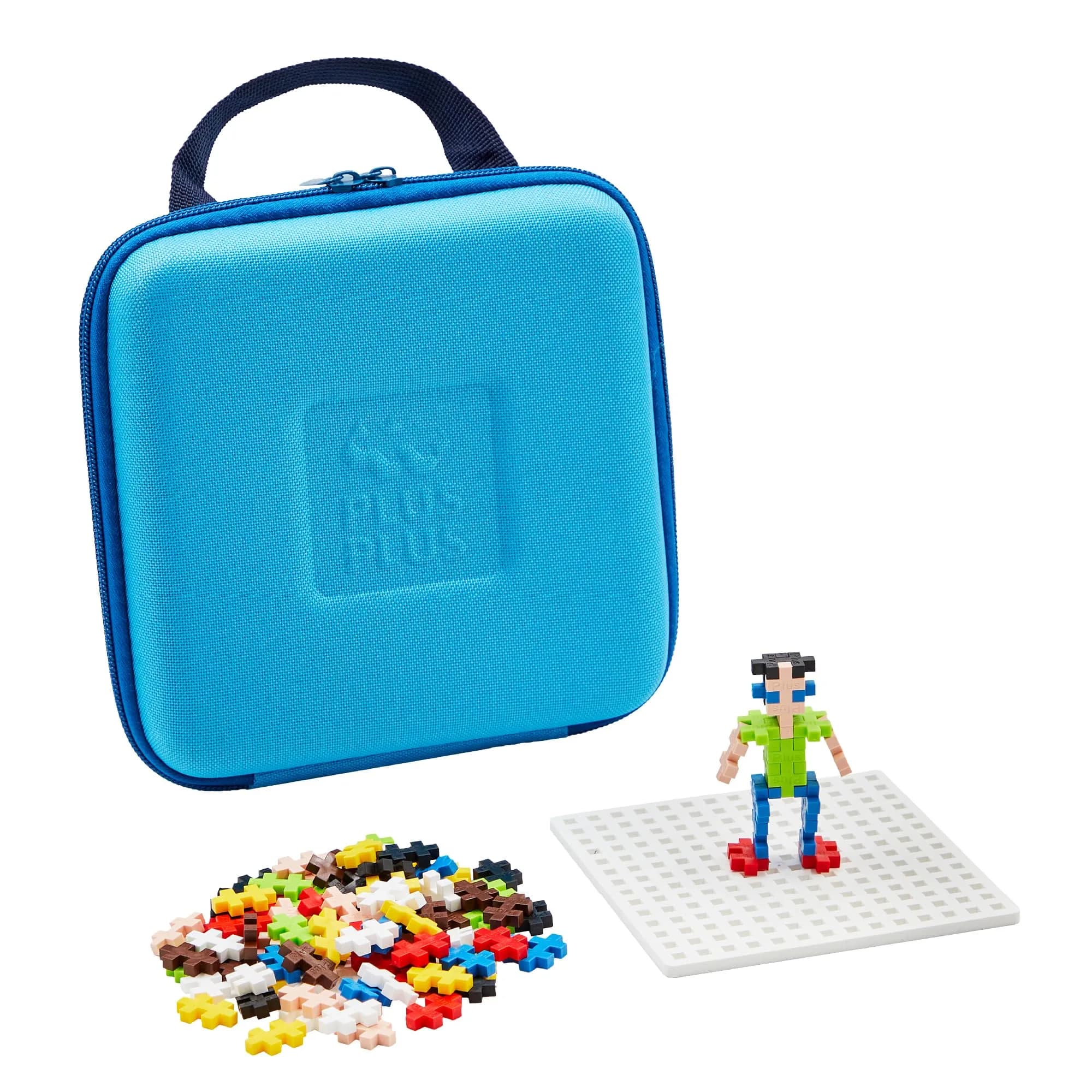 PLUS PLUS Travel Case, 100 Piece Basic Mix | Mini Waffle Blocks for Kids