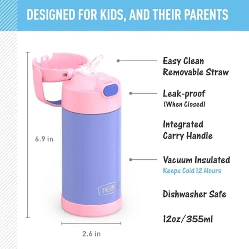 THERMOS FUNTAINER Water Bottle with Straw, 12oz (355ml) | Keeps Drinks Cold Up to 12 Hours thumbnail 2