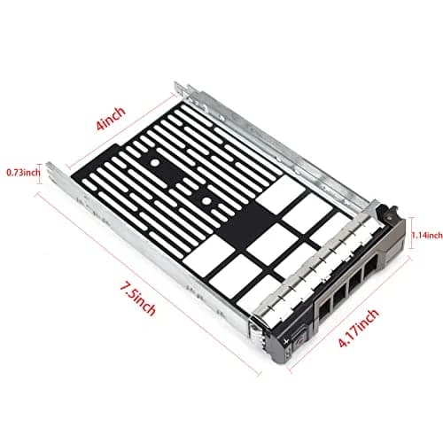 Heretom Hard Drive Tray Caddy Pack-4 | Compatible with Dell Poweredge 11/12/13 Series, Metal, 3.5 inch SSD Mounting Bracket thumbnail 3