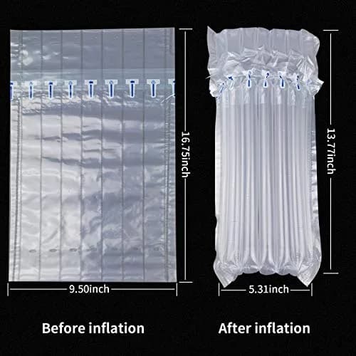 Conilly Wine Bottle Travel Protector Bags, 15 Packs Inflatable Air Column Packaging Bubble Bag with Free Inflator Pump, 16.75 x 9.5 inches | Reusable Wine Bottle Protector for Safe Transportation thumbnail 2