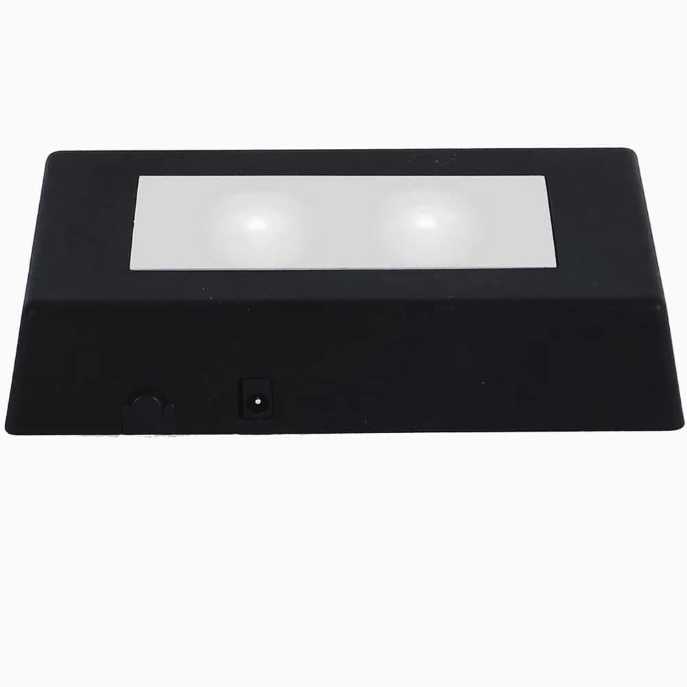 EUSTUMA LED Light Base Rectangle Display Stand Small Black | Color Changing Light for 3D Crystal Art - main product image