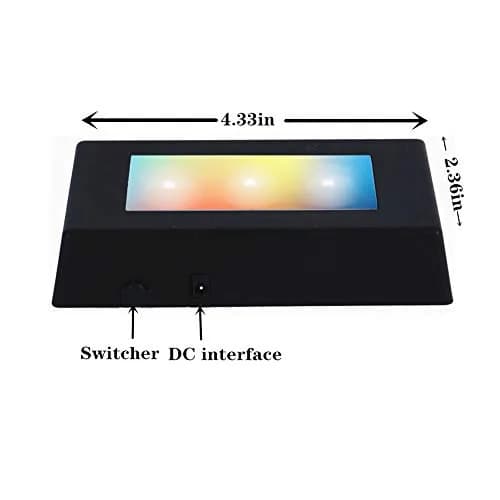 EUSTUMA LED Light Base Rectangle Display Stand Small Black | Color Changing Light for 3D Crystal Art thumbnail 6