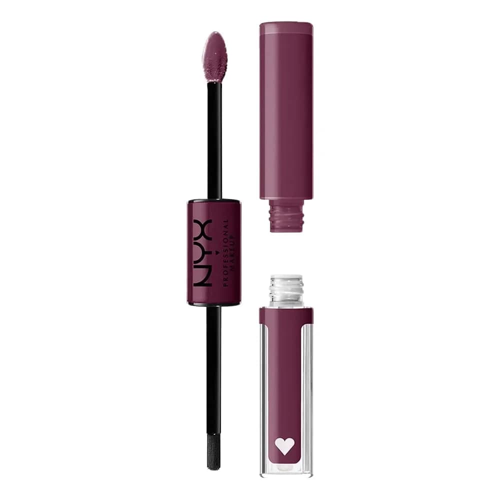 NYX PROFESSIONAL MAKEUP Shine Loud Liquid Lipstick with Clear Lip Gloss - Make It Work (Cool-Toned Plum) 16hr Wear | Vegan Formula — Cool-Toned Plum