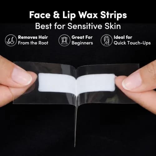 Parissa Natural Face & Lip Wax Strips — Facial Hair Removal for Sensitive Skin | Ready-to-Use | 20 Strips (10 x 2) | Gentle & Biodegradable thumbnail 4