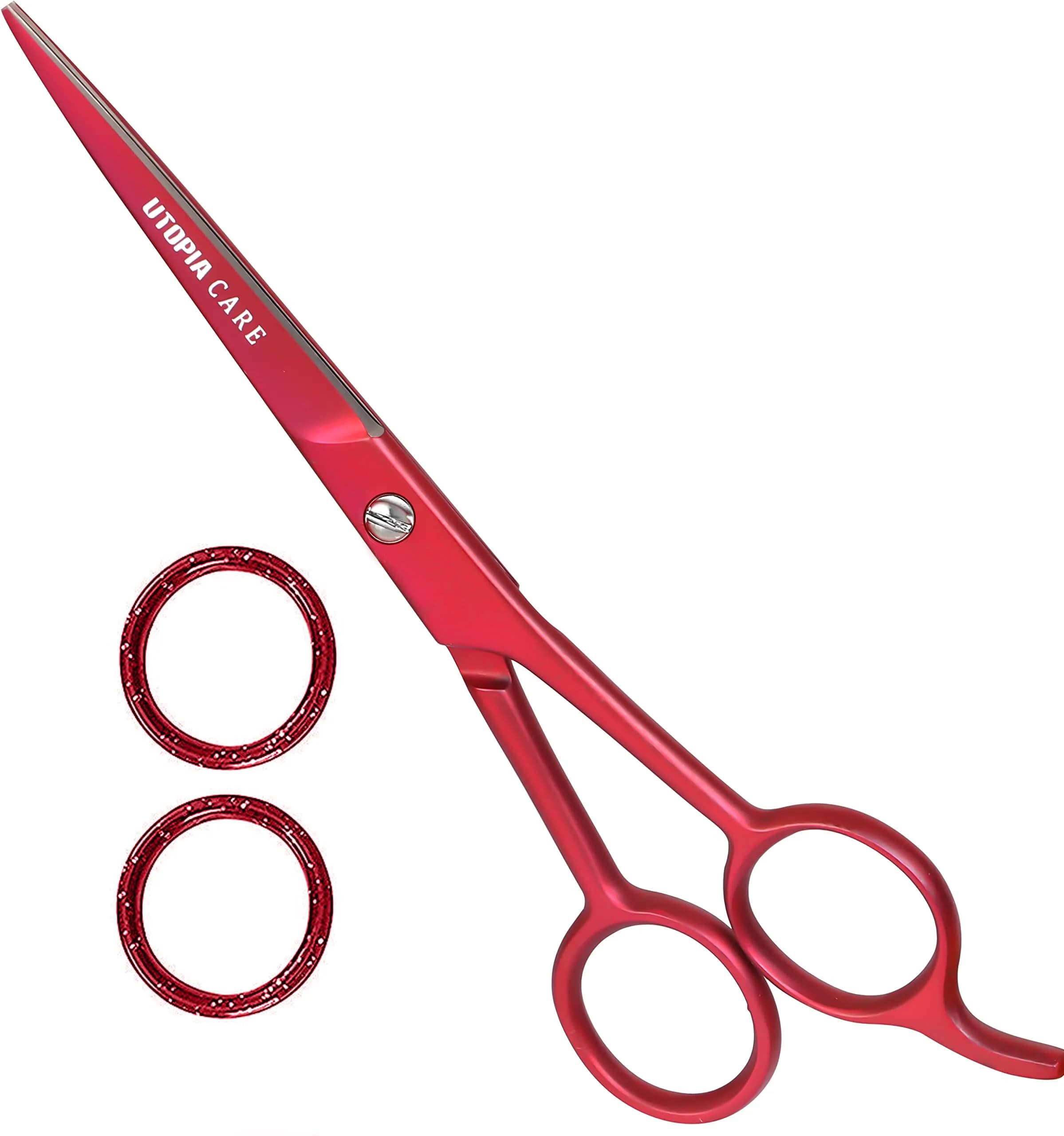 Utopia Care Hair Cutting & Hairdressing Scissors 6.5 Inch | Premium Stainless Steel Shears for Salon & Home Use, Red