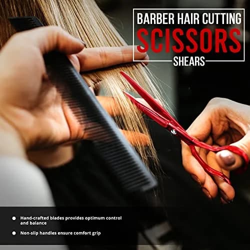 Utopia Care Hair Cutting & Hairdressing Scissors 6.5 Inch | Premium Stainless Steel Shears for Salon & Home Use, Red thumbnail 4