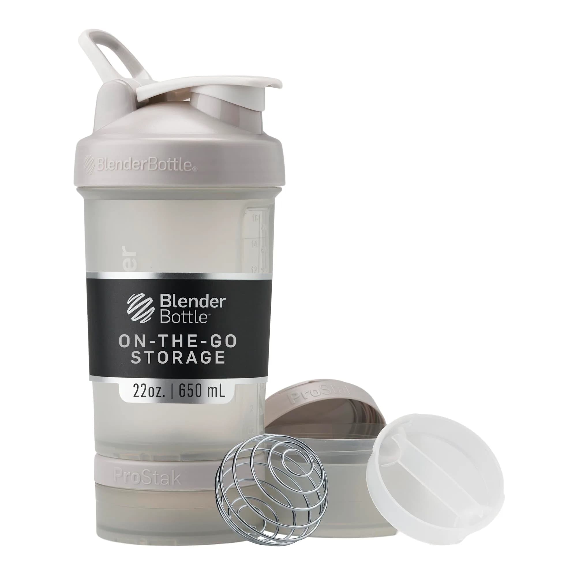 BlenderBottle ProStak Shaker Bottle with Pill Organizer & Storage Jars 710ml (24 oz) Smoke Grey | Leak-Proof, BPA-Free, Dishwasher Safe - main product image