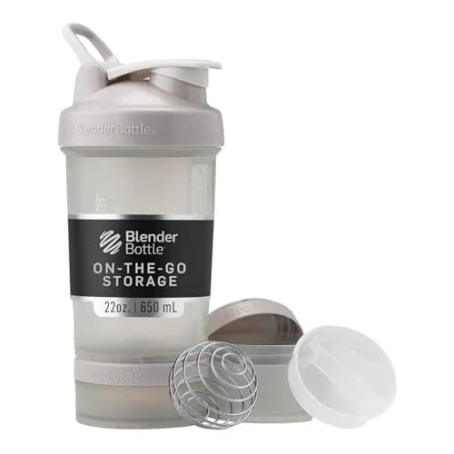 BlenderBottle ProStak Shaker Bottle with Pill Organizer & Storage Jars 710ml (24 oz) Smoke Grey | Leak-Proof, BPA-Free, Dishwasher Safe thumbnail 1