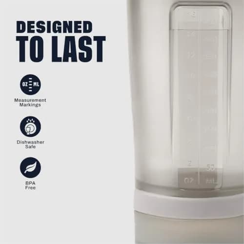 BlenderBottle ProStak Shaker Bottle with Pill Organizer & Storage Jars 710ml (24 oz) Smoke Grey | Leak-Proof, BPA-Free, Dishwasher Safe thumbnail 5