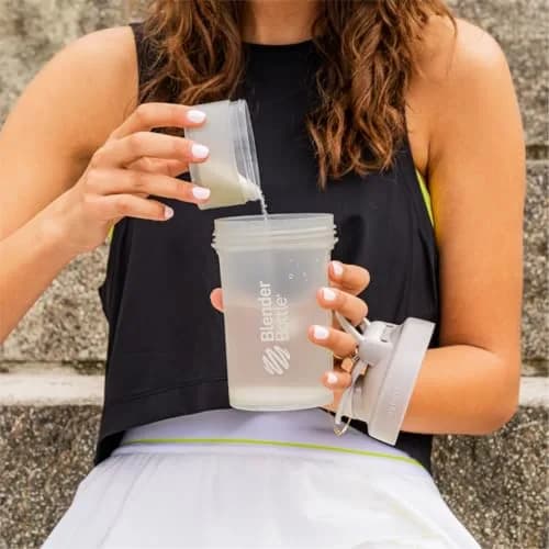 BlenderBottle ProStak Shaker Bottle with Pill Organizer & Storage Jars 710ml (24 oz) Smoke Grey | Leak-Proof, BPA-Free, Dishwasher Safe thumbnail 6