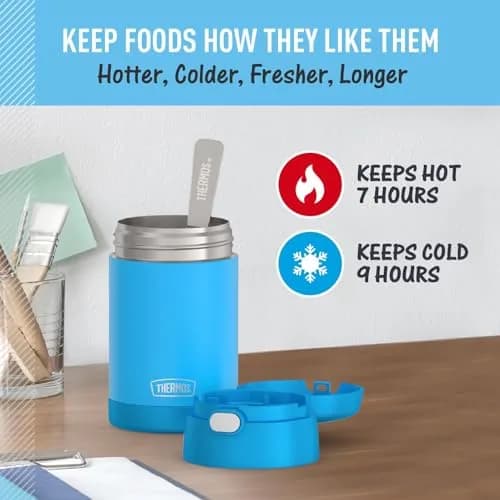 THERMOS FUNTAINER 16oz (473ml) Food Jar with Spoon, Denim Blue | Keeps Food Hot for 7 Hours, Cold for 9 Hours thumbnail 3