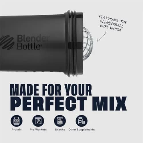 BlenderBottle ProStak Shaker Bottle with Pill Organizer & Storage Jars 650ml (22 oz) Midnight Black | Leak-Proof Protein Shaker for Gym & Athletes thumbnail 4