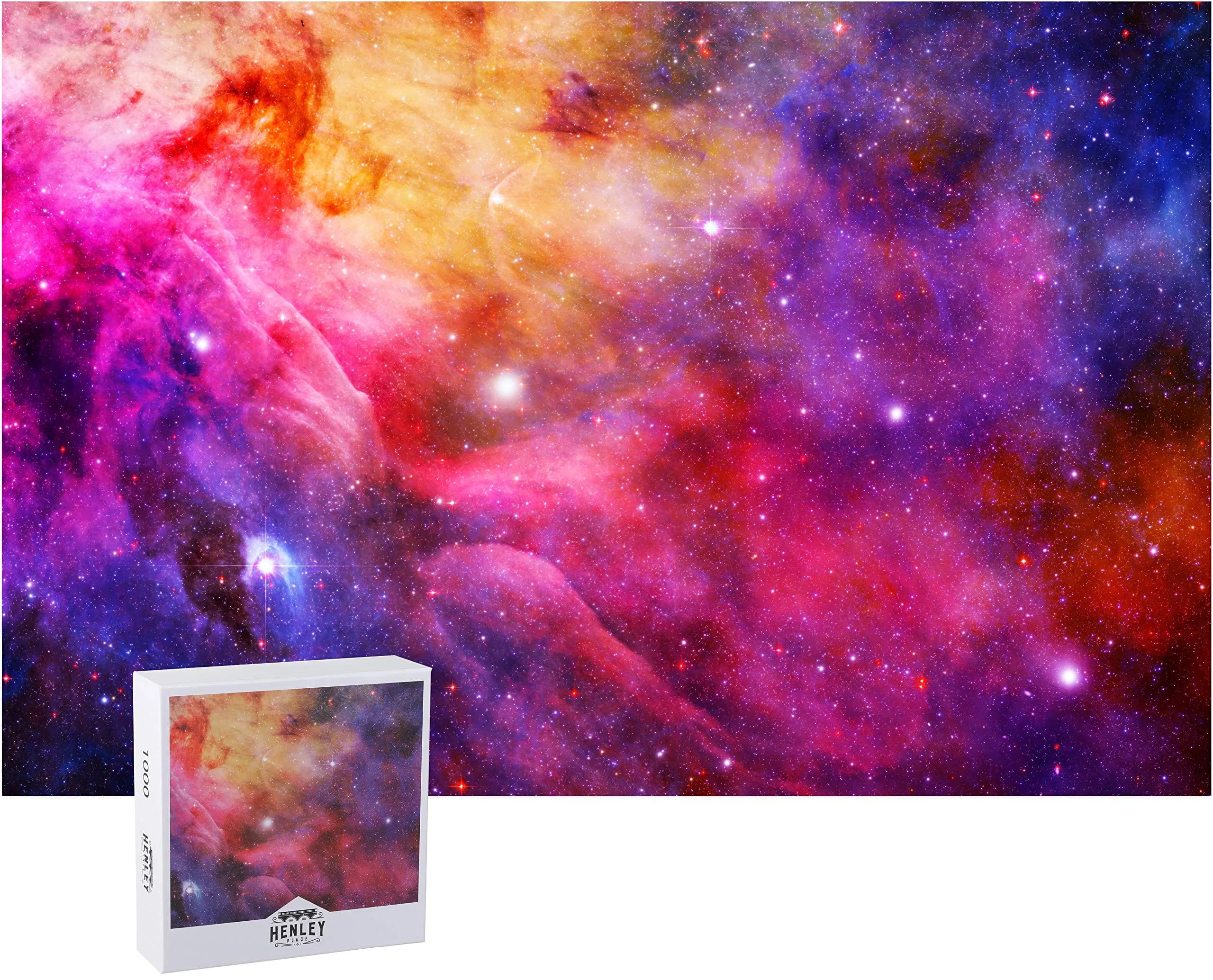 Henley Place Starry Galaxy Space Puzzle for Adults, 1000 Piece Jigsaw Puzzle with Poster | Educational Toy for Kids & Families - main product image