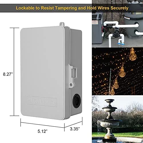 SURAIELEC Digital Pool Timer, 40Amp 2HP, 120/240/277VAC, 24-Hour Display | Heavy Duty High Power Timer for Pool & Outdoor Appliances thumbnail 7