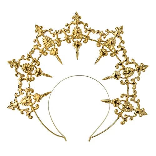 BLESSUME Halo Crown Mary Goddess Headband Women Halloween Costume Headpiece (Gold 1) | Elegant Costume Accessory for Women thumbnail 1