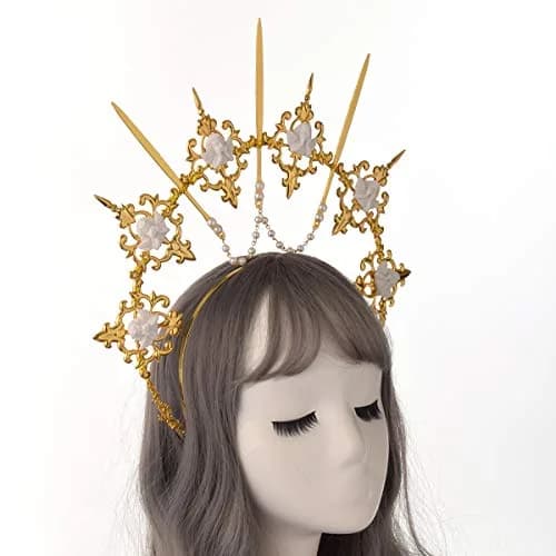 BLESSUME Halo Crown Mary Goddess Headband Gold 9 | Costume Headpiece for Women thumbnail 3