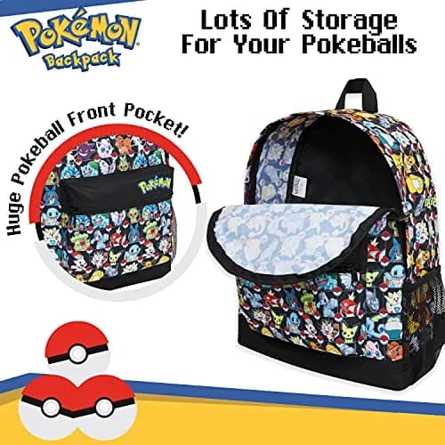 Pokémon Anime Backpack for Kids & Teens | Pikachu, Multi AOP Print, 40cm (15.7") thumbnail 4